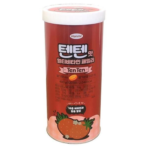셀러허브 식품 한미 텐텐맛 멀티비타민 패밀리 딸기맛 츄정 480g (120개입)