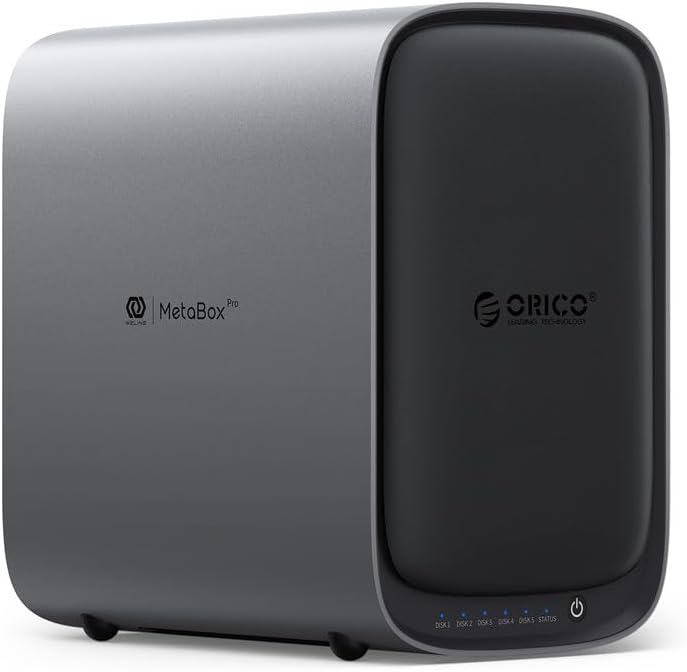 [오늘출발] ORICO HS500 NAS 스토리지 AI 앨범 및 가상 머신 유연한 RAID 설정 5 HDD 슬롯 2  M.2