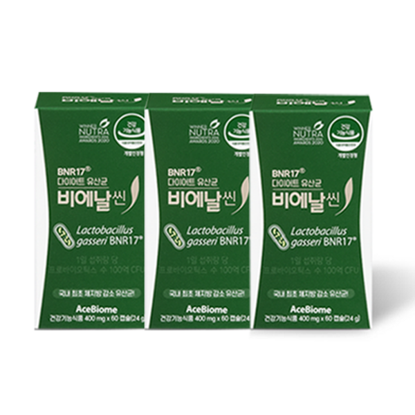 비에날씬 비에날씬 BNR17 다이어트 유산균 400mg x 60캡슐 X 3박스