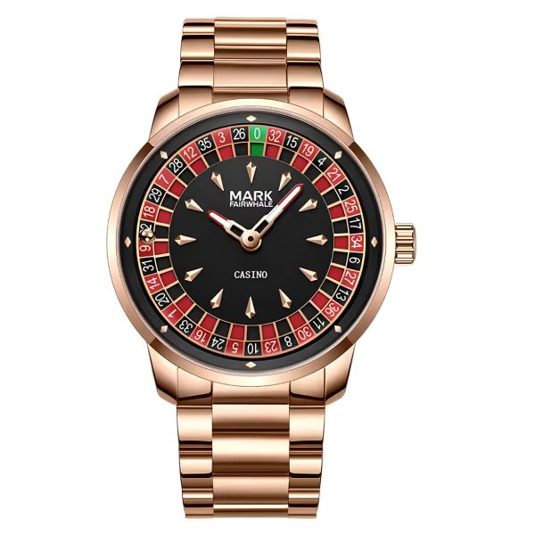 [해외] Casino Roulette 시계 세금포함 정품 남성 쿼츠 Rotating 다이얼 럭셔리 손목시계 장미 골드 플러스 명품시