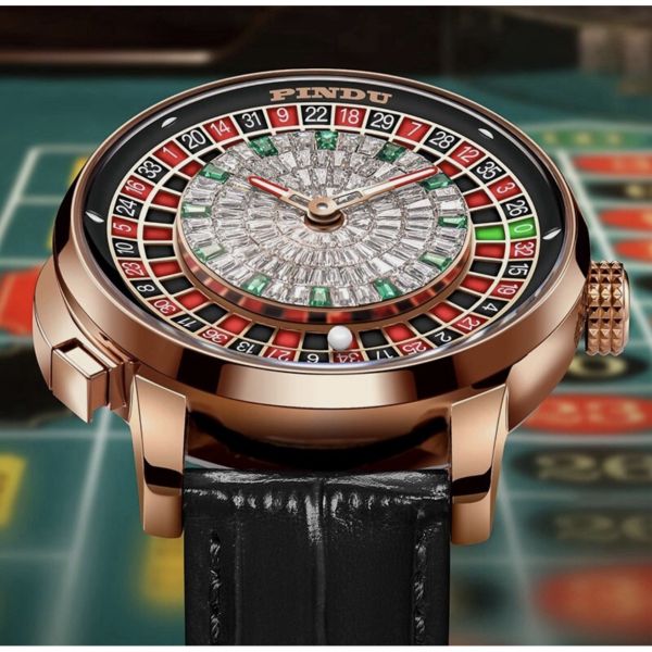 [해외] Pindu PINDU 럭셔리 Men 자동 시계 세금포함 정품 5ATM Casino 투어billon Rotating Roulette 명품시계 손