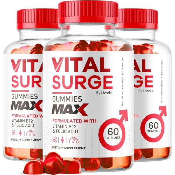 [해외] (3 Pack) Vital Surge - Vital Surge for Men Gummies Vital Vita Surge Max Maximum Strength 1050 MG V