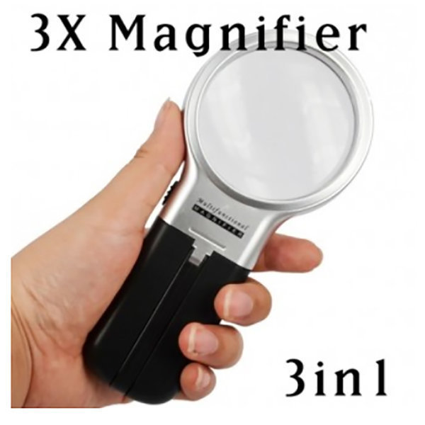 [오늘출발] led 휴대용 3배율 돋보기 접이식 확대경 M1