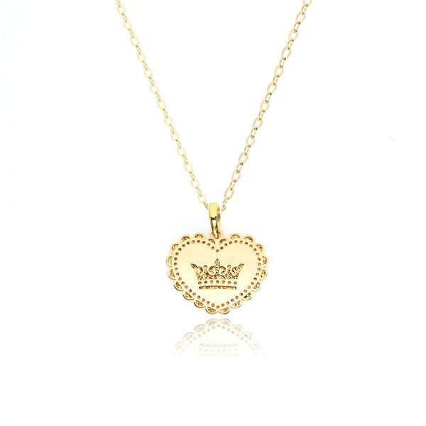 14K/18K 하트왕관 미아방지 이니셜목걸이 유아_어린이 이니셜무료+기본선물포장