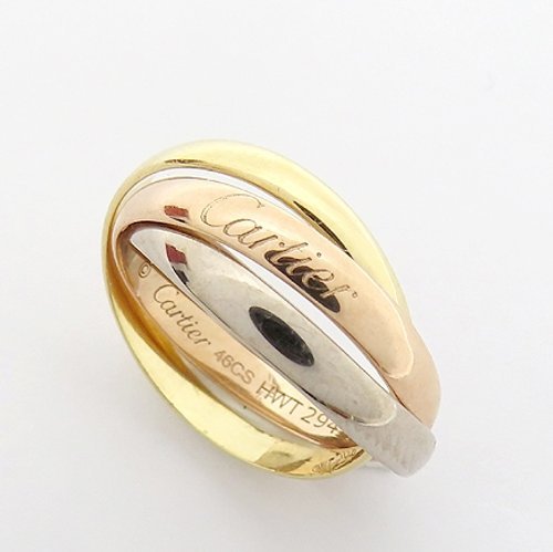 [중고] 까르띠에 고이비토 중고명품 Cartier(까르띠에) B4086145 18K 삼색 골드 트리니티 스몰 2.5MM 반지 - 6호