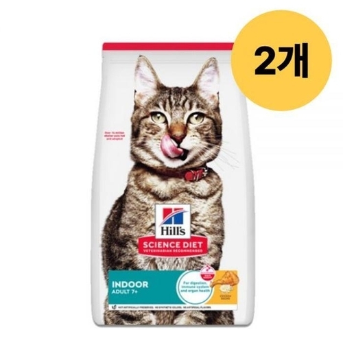 셀러허브 생활리빙 힐스 고양이 밥 사료 건식 어덜트 7플러스 인도어 1.6kg x 2개 (44784296)