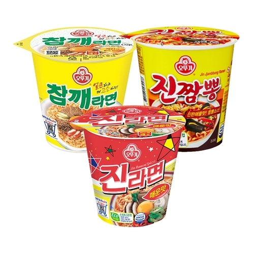 오뚜기 진라면 매운맛 소컵 6입 + 참깨라면 소컵 6입 + 진짬뽕 소컵 6입