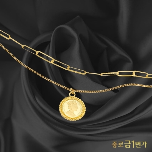 종로금1번가 여자 순금 목걸이 엘리자베스 레이어드 37.5g