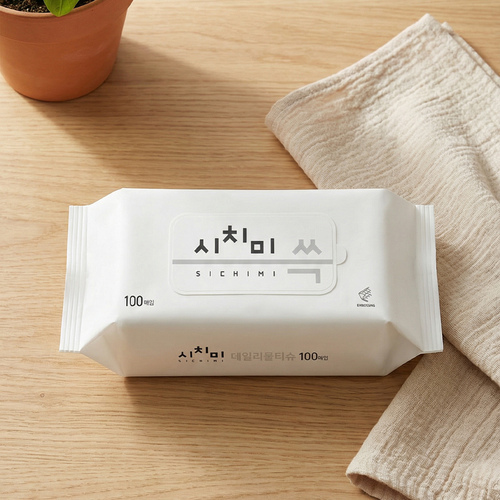 시치미쓱 아기물티슈 50gsm 화이트 리필형 100매 x 10팩