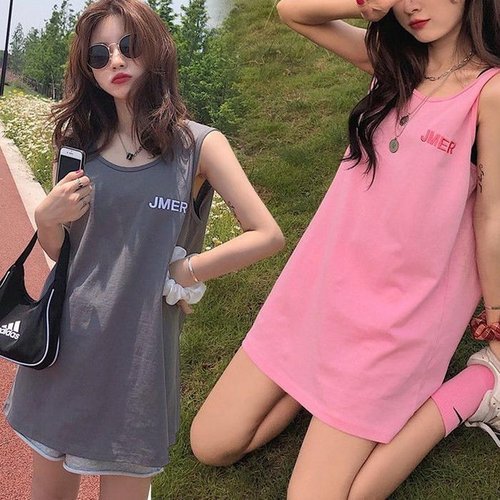 셀러허브 패션 [프로셀러] 여성티셔츠 농구한게임 핑크 그레이 롱 민소매 나시 (16968471)