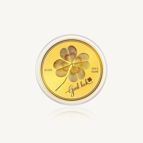 수앤진골드 럭키 크로버 코인 골드바 24K 순금 0.1g