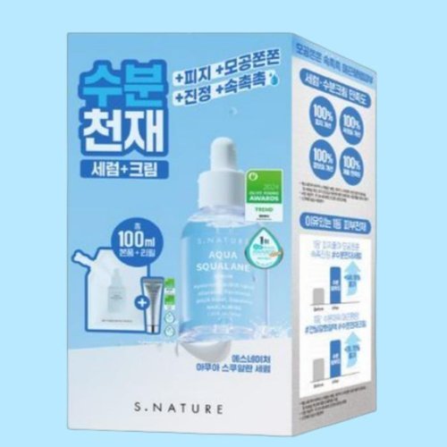 셀러허브 1 에스네이처 아쿠아 스쿠알란 세럼 50ml+리필 50ml+수분크림 10ml (40011865)
