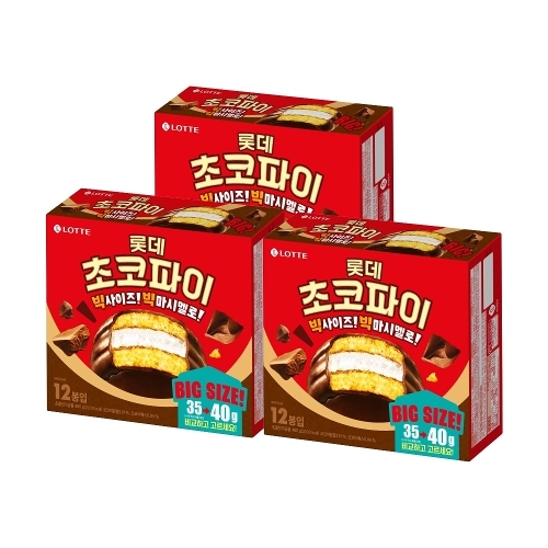롯데웰푸드 롯데 초코파이 오리지널 480g (12입) x3곽
