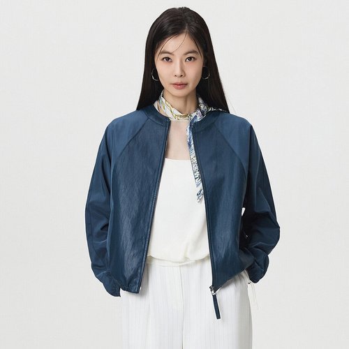 바네사리찌 3color] [5599] FAUX 레더 블록 자켓 세미 오버핏 블루종 점퍼
