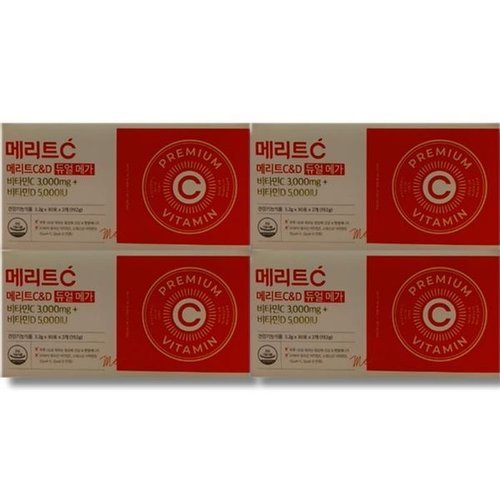 기타브랜드 메리트C 듀얼 메가 C3000mg+D5000IU 60포 4박스_P412367210