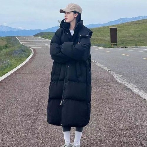 셀러허브 패션 [JHQS8XYU_4B]겨울 교복 롱점퍼 무지 롱 패딩 아우터