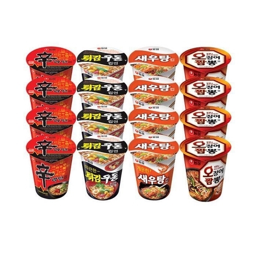 농심 농심 컵라면(소) 신라면4 튀김우동4 새우탕4 오징어짬뽕4 총16개 (41336132)