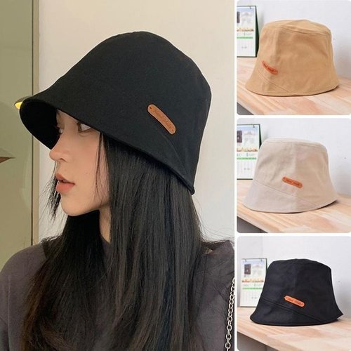 셀러허브 1 [QN3XYU6Z]남녀 빈티지 포인트라벨 벙거지 버킷햇