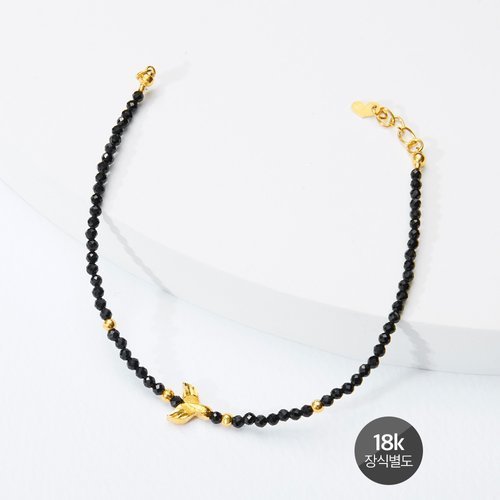 베티블루 주얼리 24K 순금 컷팅 돌고래 꼬리 에메랄드 가넷 루비 진주 원석 행운 여성 여자 팔찌