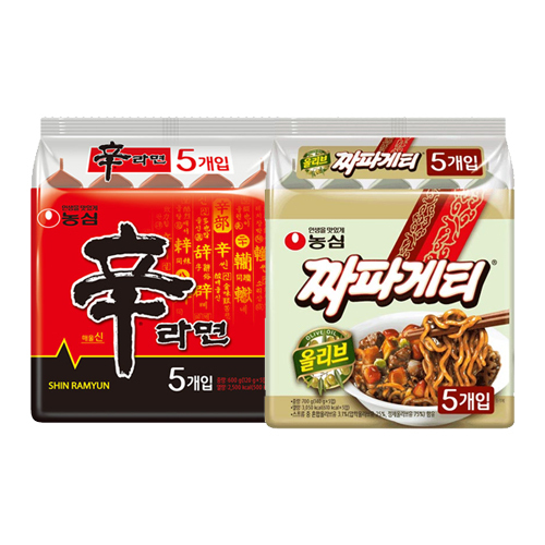 농심 신라면 15봉 + 올리브 짜파게티 15봉 (총30봉)