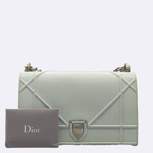 [중고] 디올 고이비토 중고명품 Dior(크리스챤디올) 민트 컬러 까나쥬 디오라마 은장 체인 플랩 숄더백