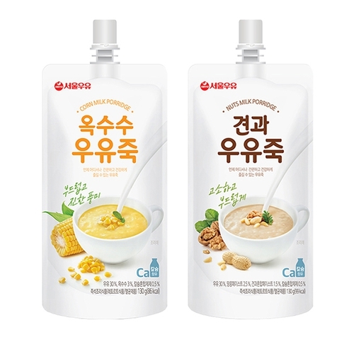 서울우유 옥수수,견과 우유죽 (130gx10개,혼합 가능) 아침대용식