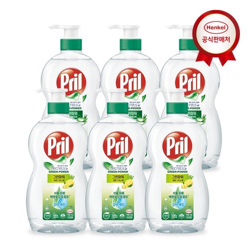 헨켈 주방세제 프릴 그린파워 700ml(용기) 6개