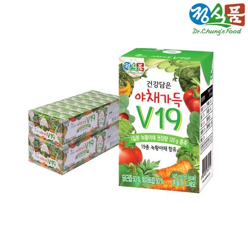 베지밀 정식품 건강 담은 야채가득 V19 145mlx48팩