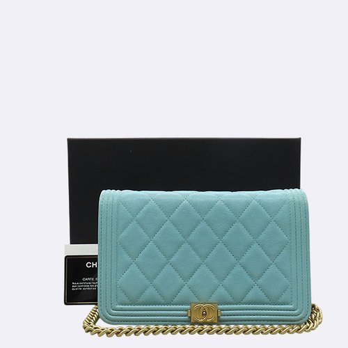 [중고] 샤넬 고이비토 중고명품 Chanel(샤넬)  AP1117 민트 컬러 캐비어 보이샤넬 체인 WOC 크로스백