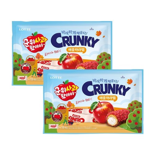 롯데웰푸드 군위사과 크런키 애플카라멜 290g x2개
