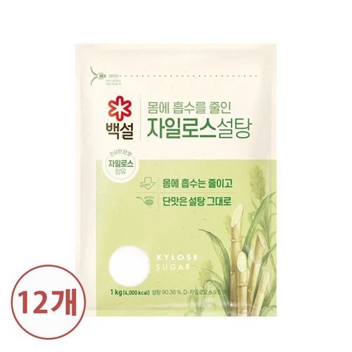 씨제이제일제당 백설 하얀 자일로스설탕 1kg X 12개_P365133298