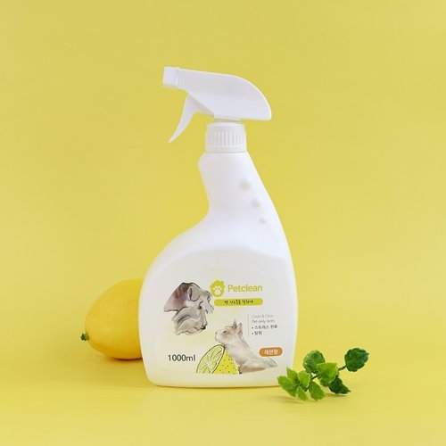 너만아는잡화점 펫크린 반려동물 냄새탈취제 1000ml 레몬향 / 애견탈취제