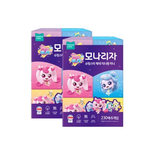 기타 모나리자 티니핑 미니 미용티슈 230매 6입 x 2개 각티슈 화장지_JS