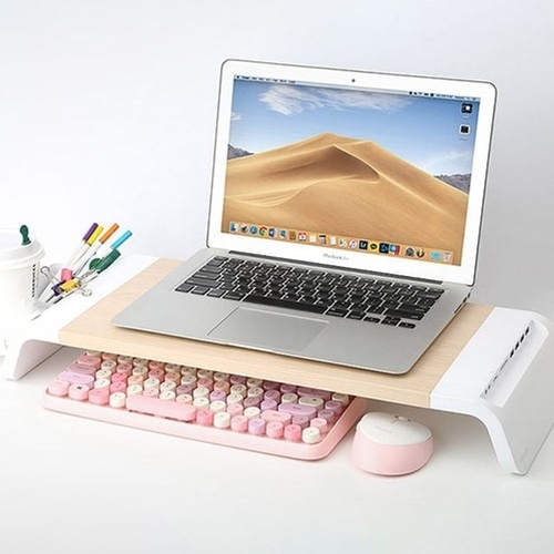 기타 USB 4개 포트지원 모니터받침대 컵홀더기능 화이트 (KYR-W9A19DC)