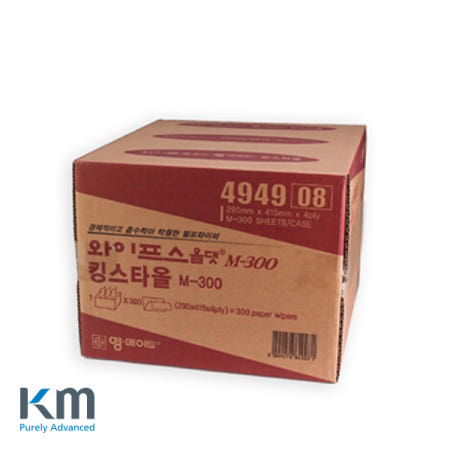 킹스타올 494908 M-300 중형 300매 산업용 와이퍼 휴지 흡착포 보루 산업용흡착포 산업용휴지/흡착포 보루 다용도 종이타월 산업용휴지 흡착 와이프올 페이퍼타올