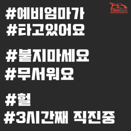 티커벨 초보운전 해시태그 스티커 TKBH-01 차량용