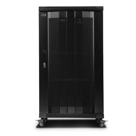 HPS-1200S 전후문 단문타공 서버랙 1163mm, 블랙
