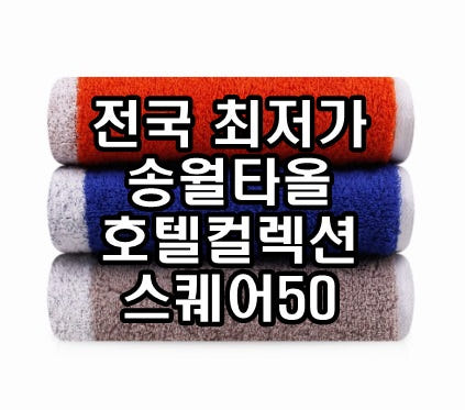 송월타올 스퀘어50 호텔컬렉션 미니 바스타월 코마사 40수 샤워 목욕 수건 답례품