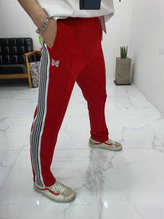 쿤 무료배송 기획 나비 자수 일자 핏 저지5선 라인 패치 트레이닝 밴딩 팬츠