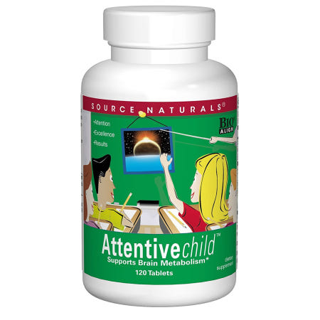 [해외]소스 내츄럴 어텐티브 차일드 120정 Source Naturals Attentive Child - Healthy Cognitive Nutrients