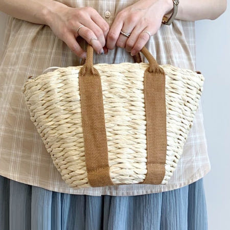 데일리 생테티엔 여성 밀짚 왕골 휴양지 라탄 크로스 토트백 가방