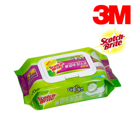 3M 스카치브라이트 물걸레 청소포 더블액션 20매 표준형 대형