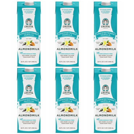 [해외]Califia Farms Unsweetened Vanilla Almond Milk 칼리피아 팜스 무가당 바닐라 아몬드 밀크 946ml 6팩