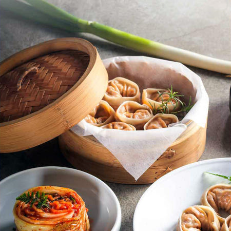 채식웰빙 비건 우리밀 김치손만두 1kg+야채손만두 1kg