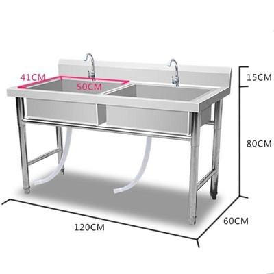 [해외]영업용싱크대 사무실싱크대 주방 스테인리스 싱크대 홀짝대 스틸 상용차 세면기 3