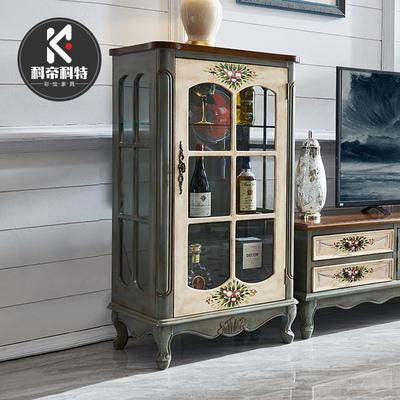 [해외]수납장 영국엔틱가구 원목주장 거실 TV베젤 홀짝 유리입장 전시 캐비닛 심플 미국식