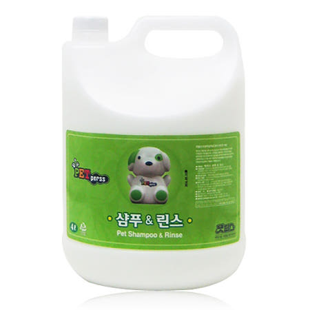 펫퍼스 대용량 샴푸린스 겸용 4L/애견 펫퍼스 샴푸 4L
