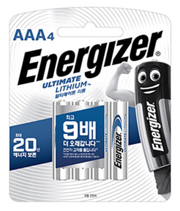 aa리튬전지 aaa리튬건전지 에너자이저 4입 9배