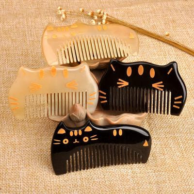 [해외]물소뿔 조각 재료 괄사 마사지 경락 지압봉 헬로키티 고양이 큐티 키즈 흑수소 뿔빗 아기 캐릭터 공주 남녀 레터링