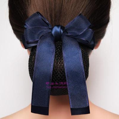 [해외]머리망 호텔 아르바이트 롱 리본 소여 클립집게 머리띠 꽃머리 핀백